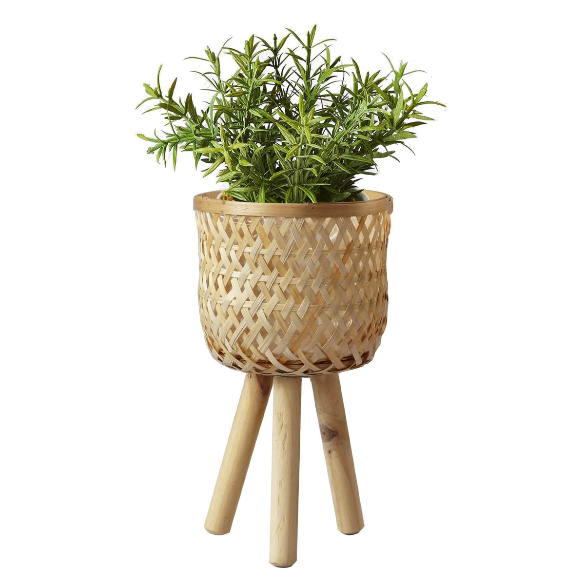 Wicker Planter Basket w Removable Legs for Indoor and Outdoor - All Weather Woven Flower Pots Cover